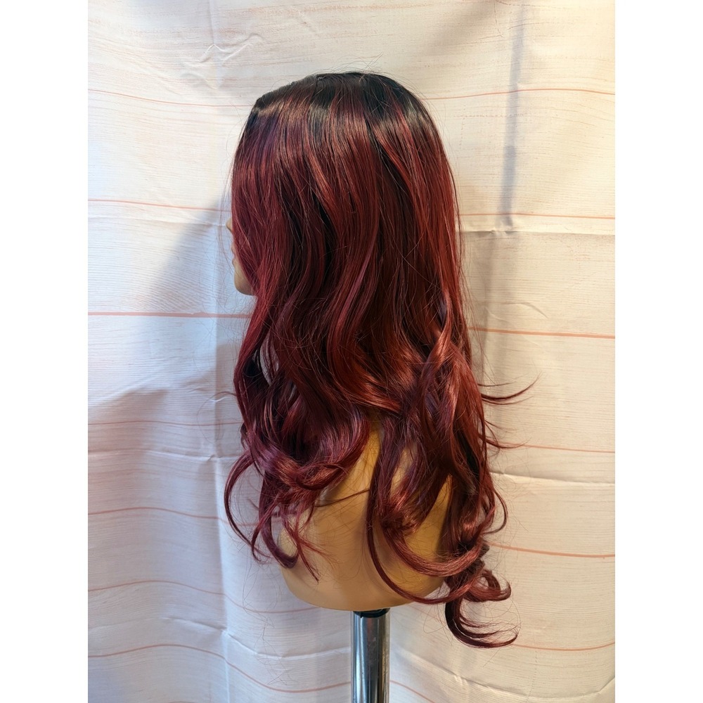 Burgundy ombré synthetic wig